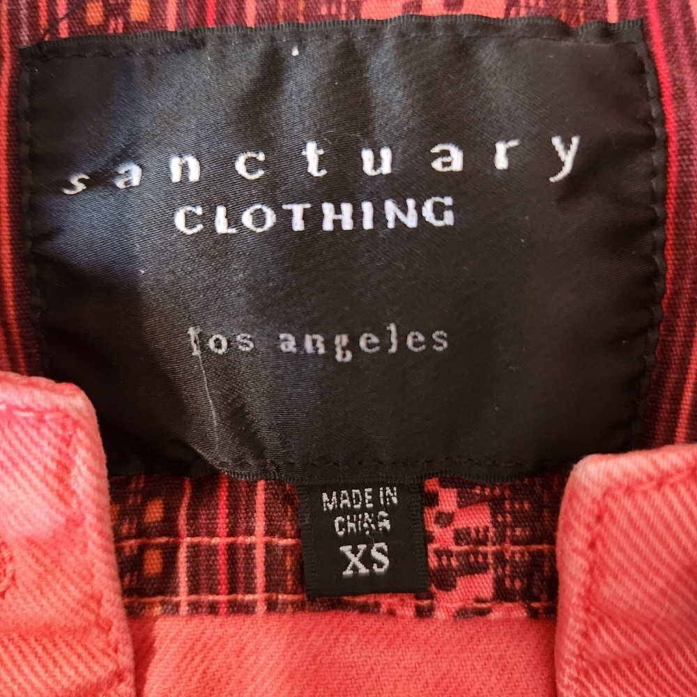 Sanctuary Coral Orange Denim Jean Jacket Size Xsmall - Picture 2 of 7